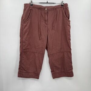 WOOLRICH Women's Chicory Capri‎ Pants Size 14 Cotton Blend Drawstring Waist